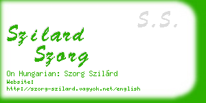 szilard szorg business card